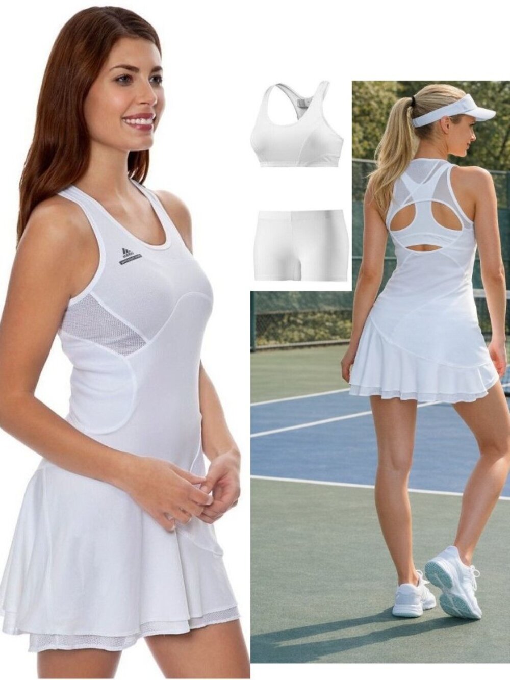 Nwt Adidas Stella McCartney White Tennis DRESS + BRA + SHORTS 3-in-1 S Small